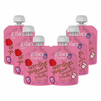 6X Ella's Kitchen Biologisch Knijpfruit 6+m Aardbeien Yoghurt 90 gr