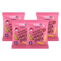 4X Ella's Kitchen Biologisch Gepofte Mais Sticks 6+m Aardbei & Banaan 20 gr