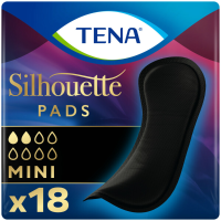 3X TENA Silhouette Pads Black Mini 18 stuks