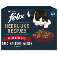 Felix Kattenvoer Nat Heerlijke Reepjes Farm Selectie 12 x 80 gr