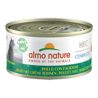 24X Almo Nature HFC Complete Kattenvoer Nat Graanvrij Kip & Groene Bonen 70 gr