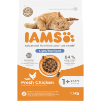 4X IAMS Kat Adult Sterilised   Overweight Kip 1,5 kg