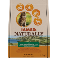 3X IAMS Naturally Kat Adult New Sealand Lam & Rijst 2,7 kg