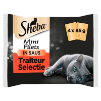13X Sheba Mini Filets Adult Kattenvoer Natvoer Traiteur Selectie Kuipjes 340 gr