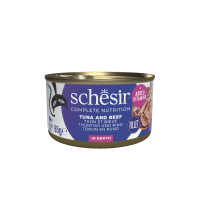 12X Schesir Complete & Balanced Kattenvoer Tonijn en Rundvlees in Boullion 85 gr