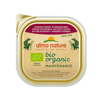 9X Almo Nature Bio Organic Maintenance Hondenvoer Nat Rund & Groenten 300 gr