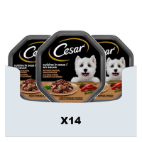 14X Cesar Cuisine in Saus Kuipje Kalkoen en Rund 150 gr