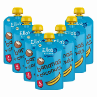 7X Ella's Kitchen Biologisch Knijpfruit 4+m Banaan & Kokos 120 gr