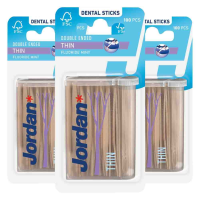3X Jordan Tandenstokers Double Ended Thin 100 stuks