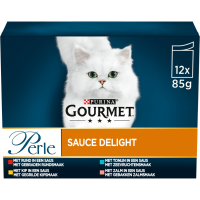 4X Gourmet Perle Kattenvoer Nat Sauce Delight Vlees   Vis 12 x 85 gr