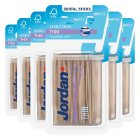 6X Jordan Tandenstokers Double Ended Thin 100 stuks