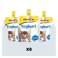 8X GimCat Yoghurt Pouch voor Katten 150 gr