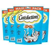 4X Catisfactions Megabox Kattensnoepjes Kip & Kaas & Zalm 180 gr