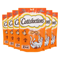 6X Catisfactions Kattensnoepjes Kip 60 gr