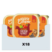 18X Edgard & Cooper Kuipje Vers Vlees Hondenvoer Kip   Kalkoen 300 gr