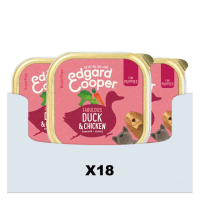 18X Edgard & Cooper Kuipje Vers Vlees Puppy Hondenvoer Eend   Kip 300 gr