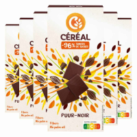 6X Céréal Chocolade Tablet Puur 80 gr