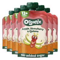 6X Organix Knijpfruit 12+m Appel Aardbei & Quinoa BIO 100 gr