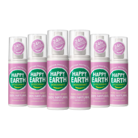 6X Happy Earth 100% Natuurlijke Deodorant Spray Lavender Ylang 100 ml