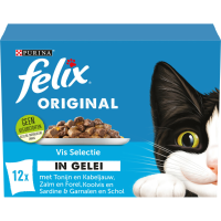 Felix Kattenvoer Nat Original Vis Selectie in Gelei 12 x 85 gr