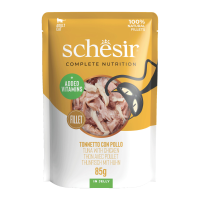 12X Schesir Kattenvoer Pouch Tonijn   Kip in Gelei 85 gr