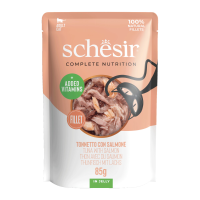 Schesir Kattenvoer Pouch Tonijn   Zalm in Gelei 85 gr