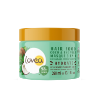 3X Lovea Kokos en Groene Thee 3 in 1 Haarmasker 390 ml