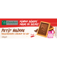 6X Damhert Petit Beurre Melkchocolade Minder Suikers 125 gr