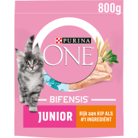 4X Purina ONE Kattenvoer Droog Junior Kip 800 gr