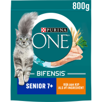 Purina ONE Kattenvoer Droog Senior Kip   Volkoren Granen 800 gr
