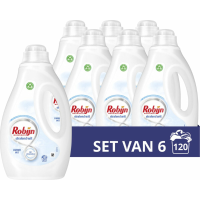 6X Robijn Vloeibaar Wasmiddel Stralend Wit 20 Wasbeurten 1 liter