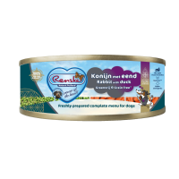 Renske Vers Gestoomd Complete Menu Hondenvoer Nat Eend   Konijn Graanvrij 95 gr
