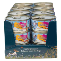 24X Renske Vers Gestoomd Complete Menu Hondenvoer Nat Puppy Kip   Lam 95 gr