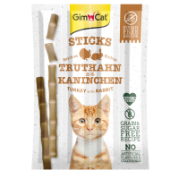 24X GimCat Sticks Kalkoen & Konijn 4 stuks