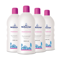 4X Melkmeisje Bad en Douche Crème Pioenroos 2000 ml