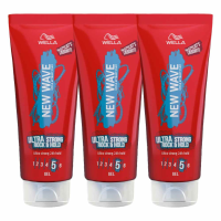 3X Wella New Wave Rock & Hold Ultra Strong Gel 200 ml
