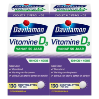2X Davitamon Vitamine D3 Vanaf 50 Jaar 130 smelttabletten