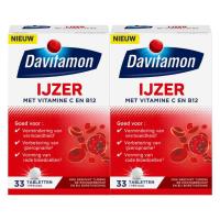 2X Davitamon IJzer Met Vitamine B12 33 tabletten
