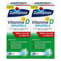 2X Davitamon Vitamine D Druppels 100% Natuurlijk 25 ml