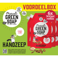 6X Marcel's Green Soap Handzeep Argan & Oudh Navul Stazak 500 ml