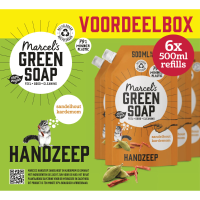 6X Marcel's Green Soap Handzeep Sandelhout & Kardemon Navul Stazak 500 ml