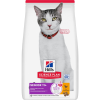 4X Hill's Science Plan Kattenvoer Droog Senior 11+ Kip 3 kg