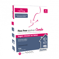 Flea Free Spot on Combo Anti Vlooien en Teken Druppels Kat 4 pipetten