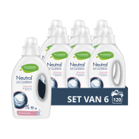 6X Neutral Vloeibaar Wasmiddel Kleur 20 Wasbeurten 1 liter