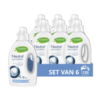 6X Neutral Vloeibaar Wasmiddel Wit 20 Wasbeurten 1 liter