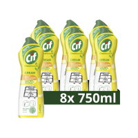 8X Cif Schuurmiddel Cream Citroen 750 ml
