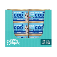 18X Edgard & Cooper Kattenvoer Kitten Chunks Kabeljauw   Kip 85 gr