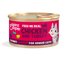 Edgard & Cooper Kattenvoer Senior Chunks Kip   Kalkoen 85 gr