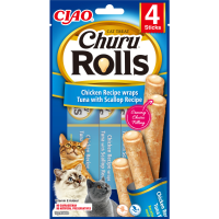Ciao Kattensnack Churu Rolls Tonijn   Sint Jacobsschelp 40 gr