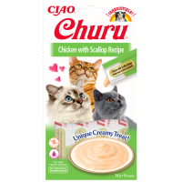 Ciao Kattensnack Churu Kip   Sint Jacobsschelp 60 gr